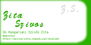 zita szivos business card