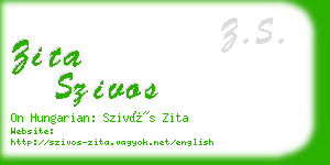 zita szivos business card